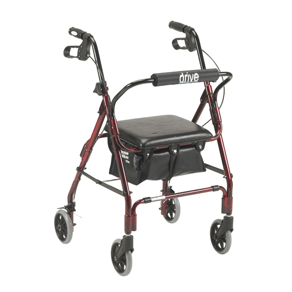 Mimi Lite Rollator Walker - Flame Red - Click Image to Close